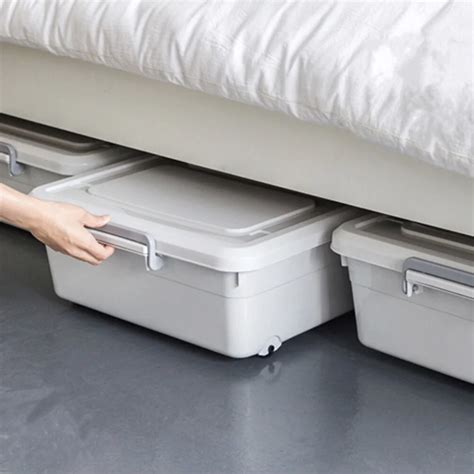 large flat plastic storage boxes